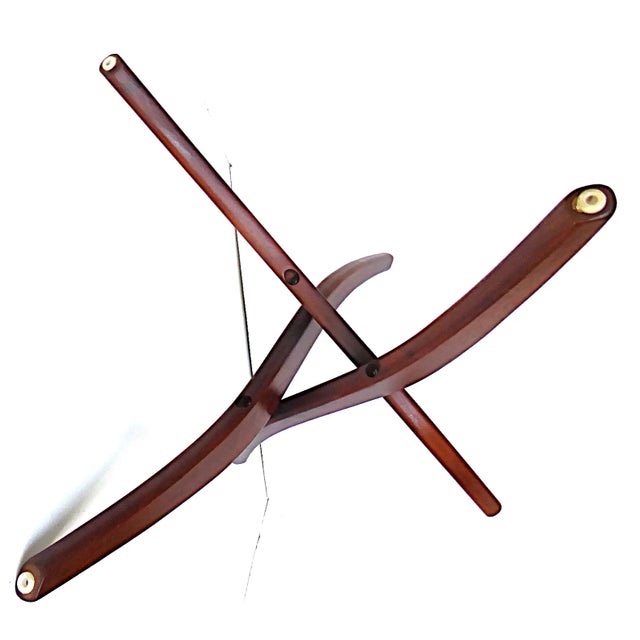 1960s Mid Century Modern Walnut Three-Leg Side Table Attributed to Forest Wilson For Sale - Image 15 of 15