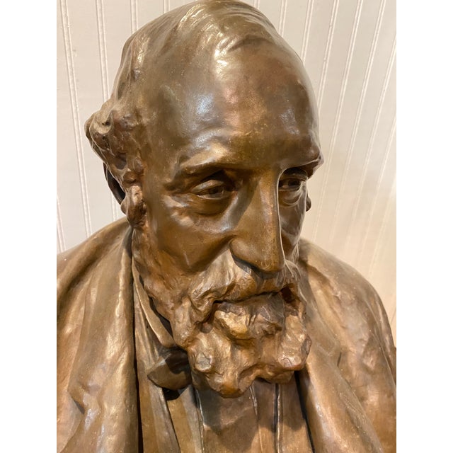 Bronze Antique Bronze Bust of William Sargent Ladd 1890 by Olin Levi Warner For Sale - Image 8 of 12