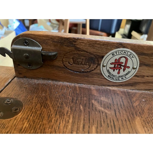 Wood Stickley Mission Oak Executive Desk (Finish #32) For Sale - Image 7 of 18