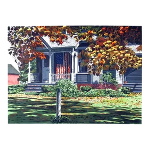 American Porch, Joseph Correale Lithograph, Signed and Numbered in Pencil