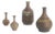 Small Mid-Century Scandinavian Modern Brown Stoneware Vases by Gunnar Borg for Höganäs Ceramics, 1960s, Set of 4 For Sale