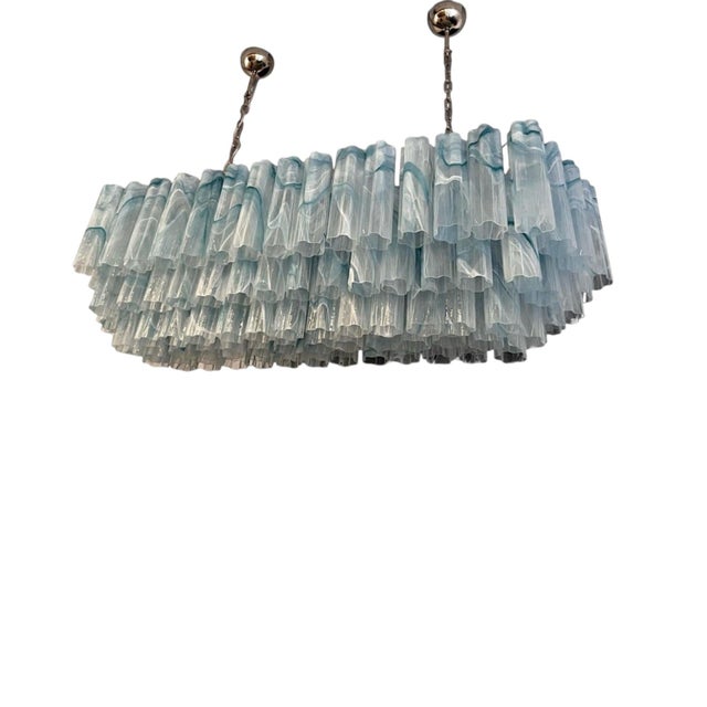 Contemporary Blue Murano Glass Pendant Light from Justfurnituress SRL For Sale - Image 3 of 13