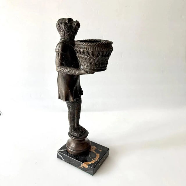 Antique Bronze Monkey With Basket For Sale - Image 4 of 10
