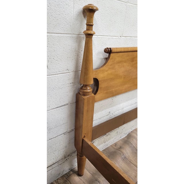 Brown Vintage Full Size Traditional Style Low Poster Bed For Sale - Image 8 of 12