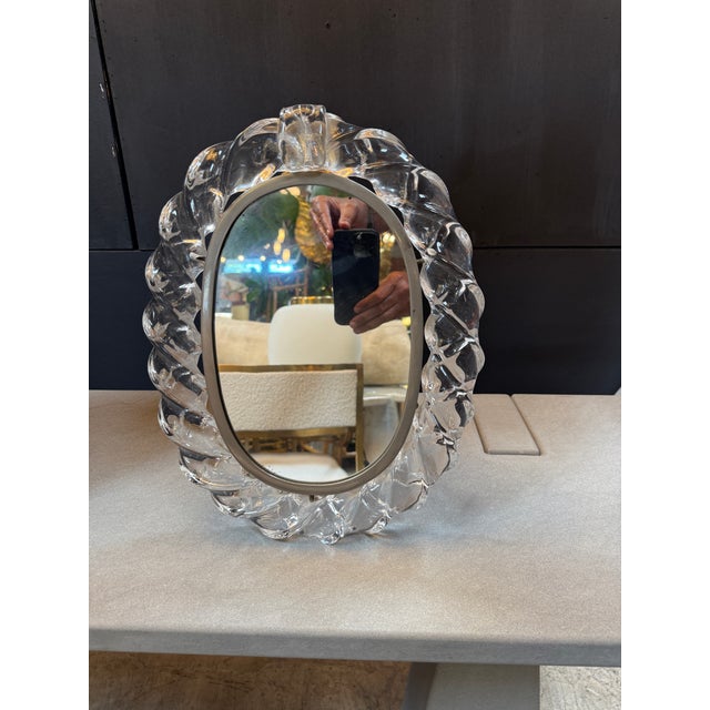 Murano Hand-Cast Glass Table Mirror For Sale - Image 11 of 11