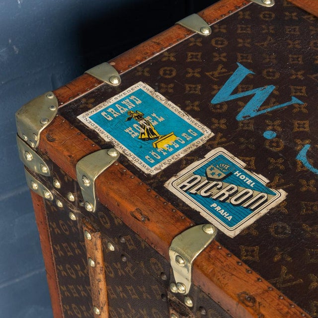Metal Wardrobe Trunk in Monogram Canvas from Louis Vuitton, France, 1920s For Sale - Image 7 of 18