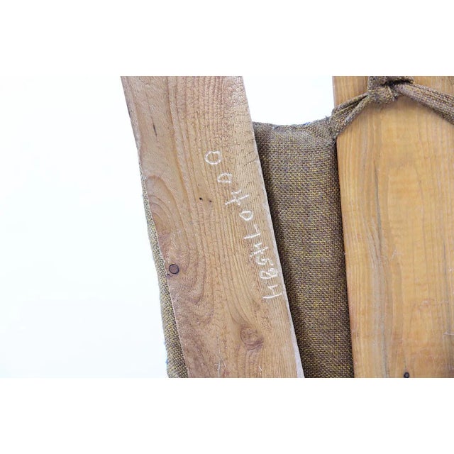 Primitive Adirondack Captain's Chairs - Pair With Woven Geometric Cushions For Sale - Image 11 of 11