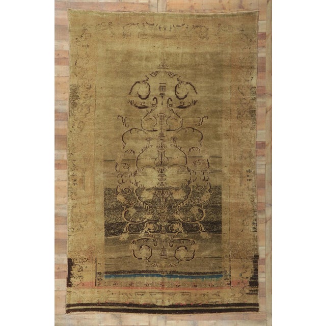 Brown Early 20th Century Vintage Turkish Oushak Rug - 7'00 X 11'03 For Sale - Image 8 of 8