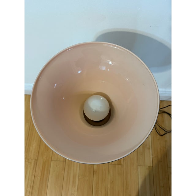 Plastic 1980 Frosted Lucite Pink Torch Table Lamp For Sale - Image 7 of 11