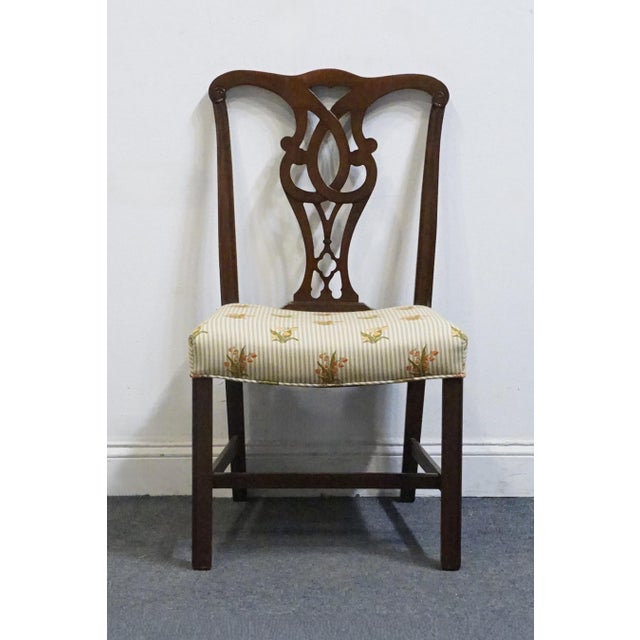 High End Solid Mahogany Traditional Chippendale Style Dining Side Chair For Sale - Image 4 of 9
