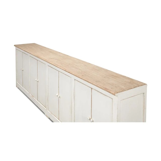 Long Whitewash Country Buffet For Sale - Image 10 of 10