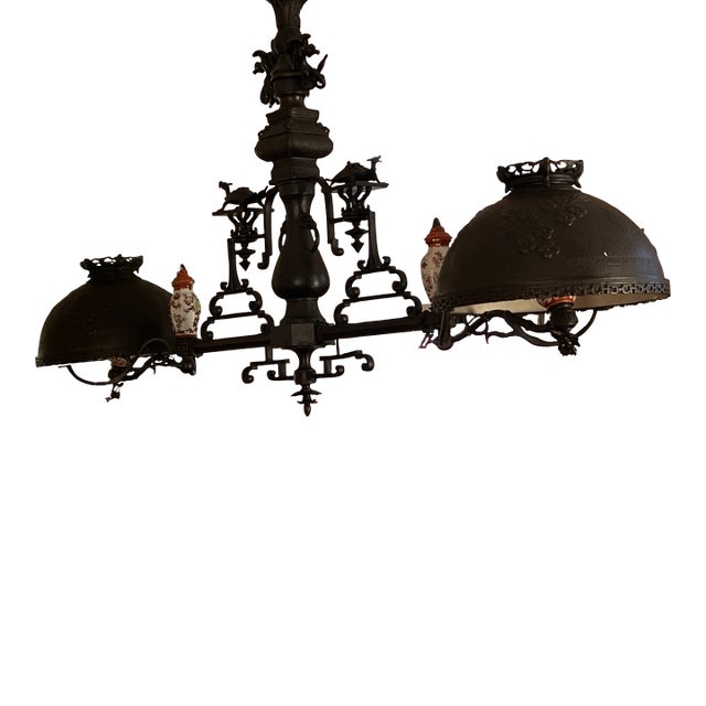 Late 19th Century Napoleon III Japanese Billiard Lamp For Sale