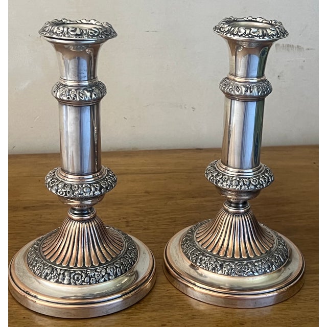 Sheffield Silver Plate & Copper Georgian Candlesticks, C. 1814 For Sale - Image 12 of 16