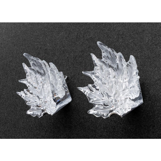 Contemporary Pair of Lalique Crystal and Chrome "Champs Elysees" Wall Sconces For Sale - Image 3 of 15