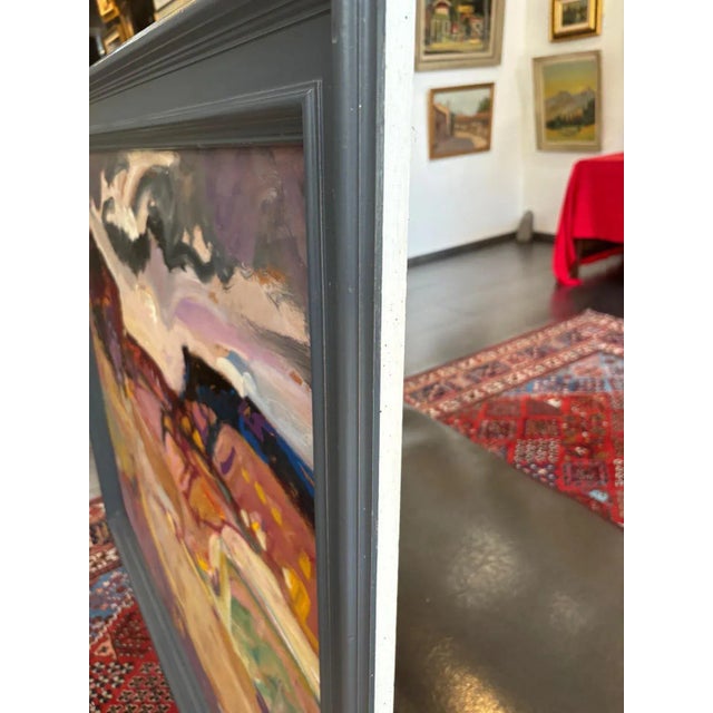 Gray Jean Krillé, Landscape No. 89, Oil on Wood, 1988 For Sale - Image 8 of 10