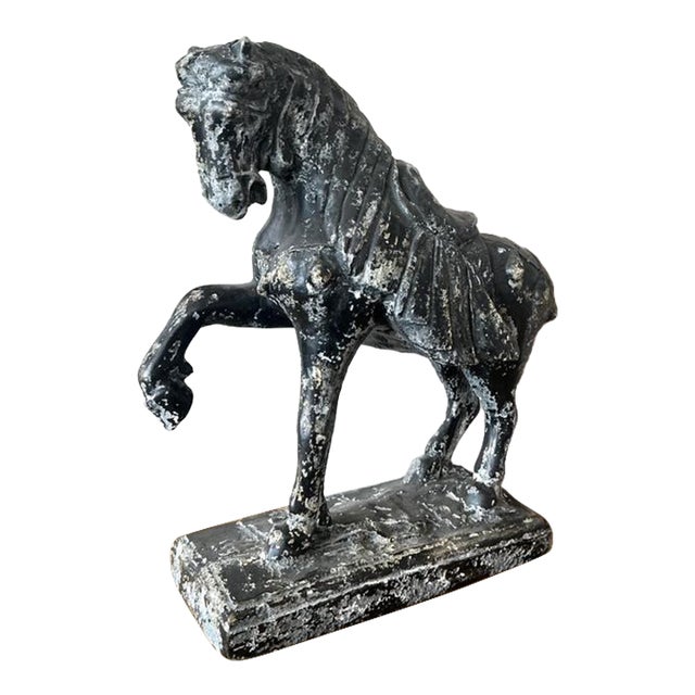 Vintage Cast Concrete Tang Horse For Sale