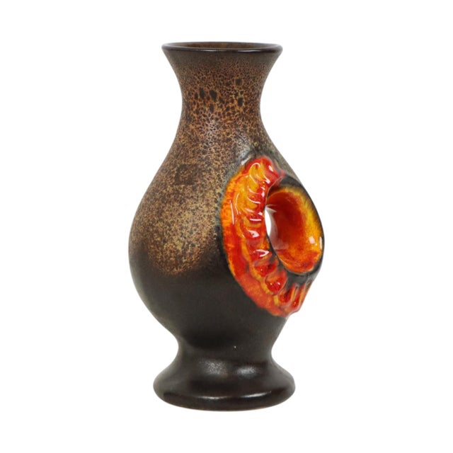 Orange Fat Lava Vase by Walter Gerhards, 1960s For Sale - Image 10 of 14