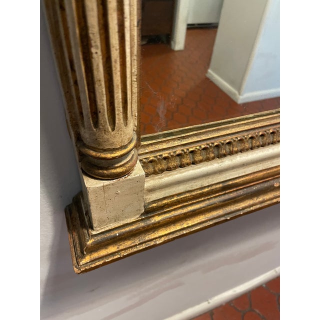 1950s Antique Neo-Classical Gold Frame Mirror For Sale - Image 5 of 6