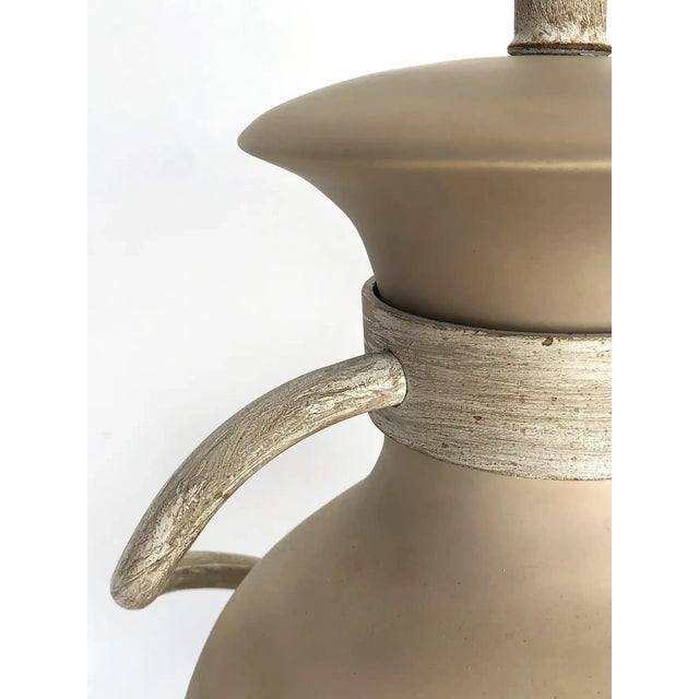 Late 20th Century Postmodern Ceramic/Metal Floating Sphere Table Lamps - a Pair For Sale - Image 5 of 10