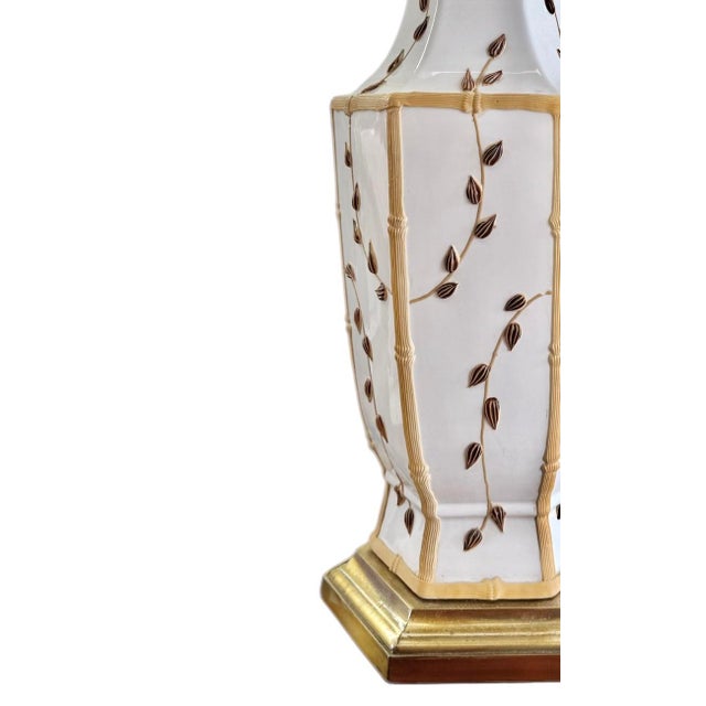 Hollywood Regency 1970s Palm Beach Regency “Icing” Bamboo Table Lamps - a Pair For Sale - Image 3 of 5