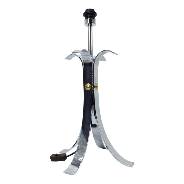 Space Age Four-Legged Lamp Base in Chrome-Plated Steel, 1970s For Sale