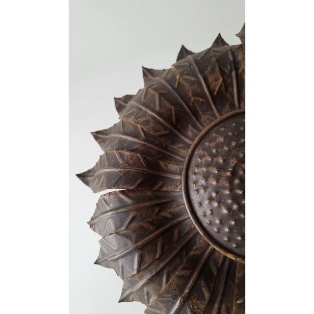 Brown Mid-Century Modern Sunflower Wall or Ceiling Light, 1950s For Sale - Image 8 of 11