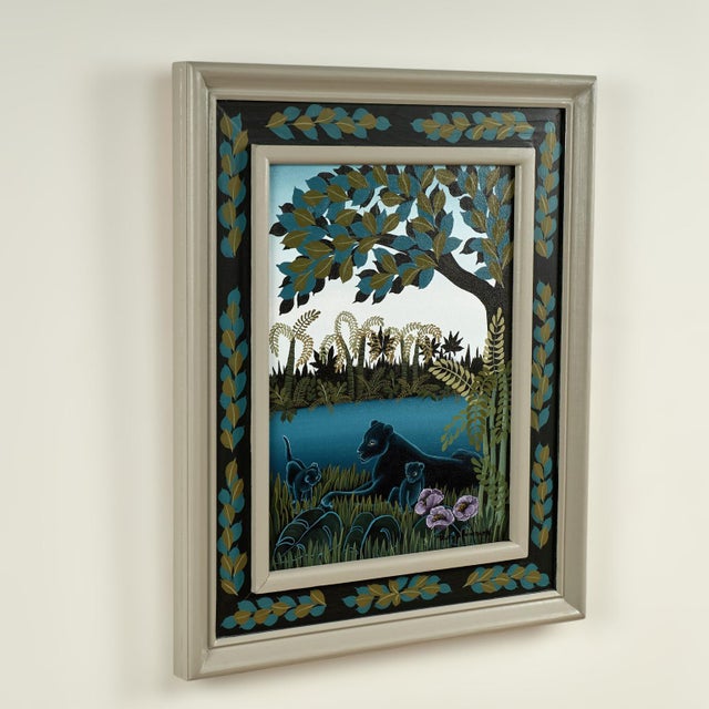 Pair of Jungle Paintings With Animals by Ruth Schindler For Sale - Image 12 of 18