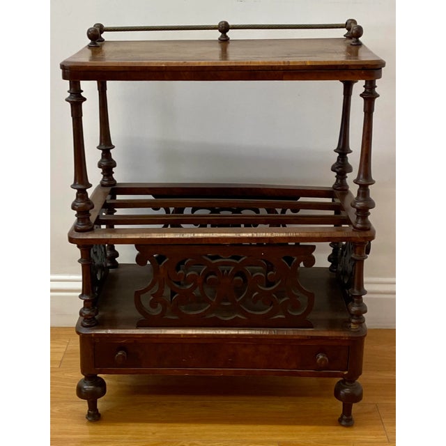 19th Century Walnut Inlay Magazine Table W/ Drawer For Sale In San Francisco - Image 6 of 6