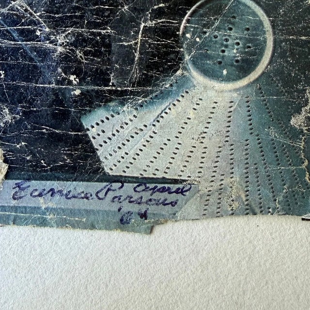 Abstract mixed media collage by noteworthy Pacific Northwest artist Eunice Jensen Parsons (1916-2024) signed/dated....