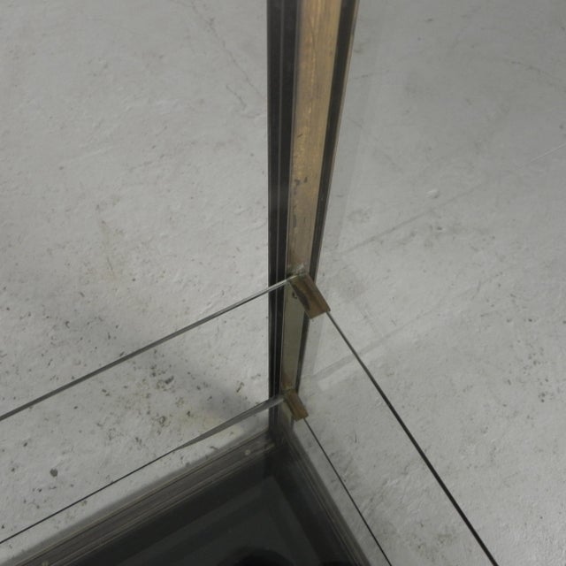 Glass Counter Display Case with a Brass Frame and Glass Shelves, 1930s For Sale - Image 14 of 18