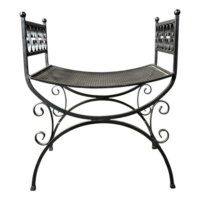 Vintage Arthur Umanoff Granada Style CastIron Bench For Sale