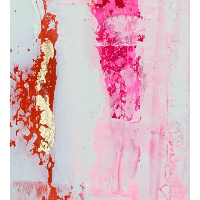 Modern D'or. X Abstract Gold Leaf/Pink Framed Painting For Sale - Image 3 of 3