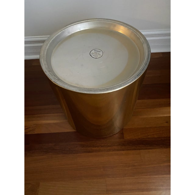 1970s Paul Mayen for Habitat Architectural Supplements Mirrored Gold Drum Cylinder Planter For Sale In Chicago - Image 6 of 8