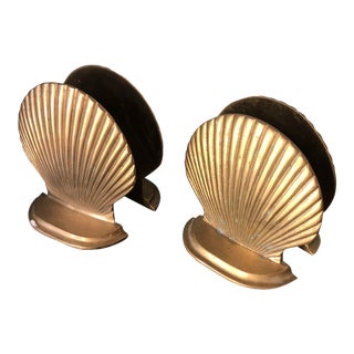 Brass Shell Bookends - a Pair For Sale