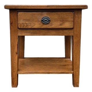 Broyhill Attic Heirlooms Farmhouse Oak Side Table For Sale