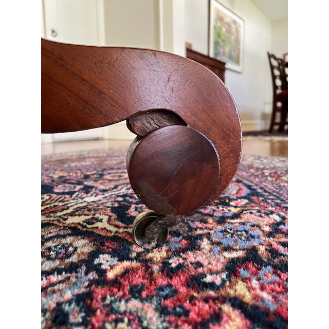 Wood Antique 36" Marble Top Mahogany Center Table For Sale - Image 7 of 12