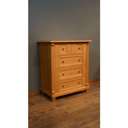 Five-Drawer Linen Chest in Alder For Sale - Image 4 of 9