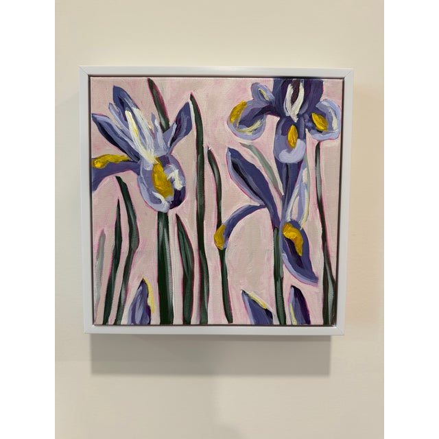 “Iris Breeze,” Modern Abstract Floral Acrylic Painting On Stretched Canvas, Signed Melinda S Best, 2026, One Of A Kind...