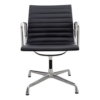 EA 108 Chair in Black Leather by Charles & Ray Eames for Vitra For Sale