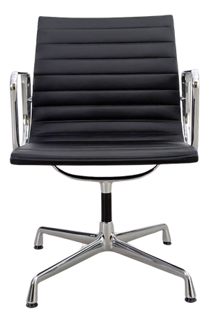 EA 108 Chair in Black Leather by Charles & Ray Eames for Vitra