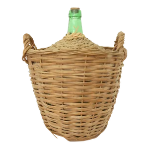 French Vintage Demijohn Damme Jeanne Carboy Large Rattan Bottle