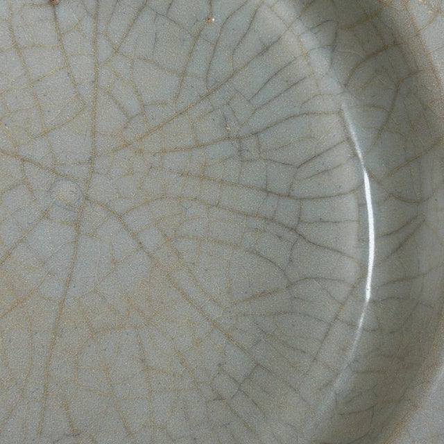Antique Chinese Guan‑Style Crackle Glaze Plate For Sale - Image 6 of 9
