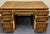 Wood Vintage Campaign Style Double Pedestal 7 Drawer Desk For Sale - Image 7 of 11