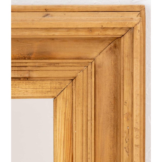 Late 20th Century Rustic Carved Pine Framed Mirror For Sale - Image 5 of 6