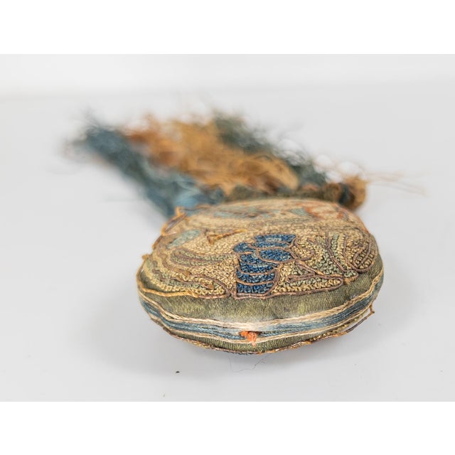 Mid 19th Century 19th Century Chinese Silk Embroidered Forbidden Stitch Robe or Hair Embellishment For Sale - Image 5 of 13