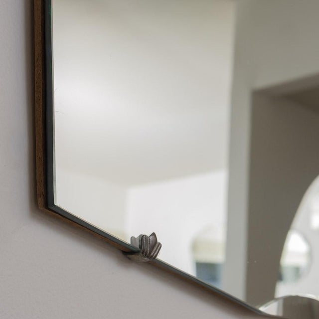 Silver 1930s French Art Deco Rectangular Beveled Mirror For Sale - Image 8 of 9