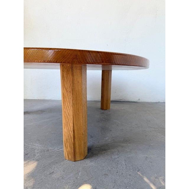Vintage Round Tripod Coffee Table in Oak, 1950 For Sale - Image 11 of 18
