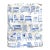 Vintage Novelty Decor Fabric Blue & White Chair Motif Upholstery Designer 8 Continuous Yards For Sale
