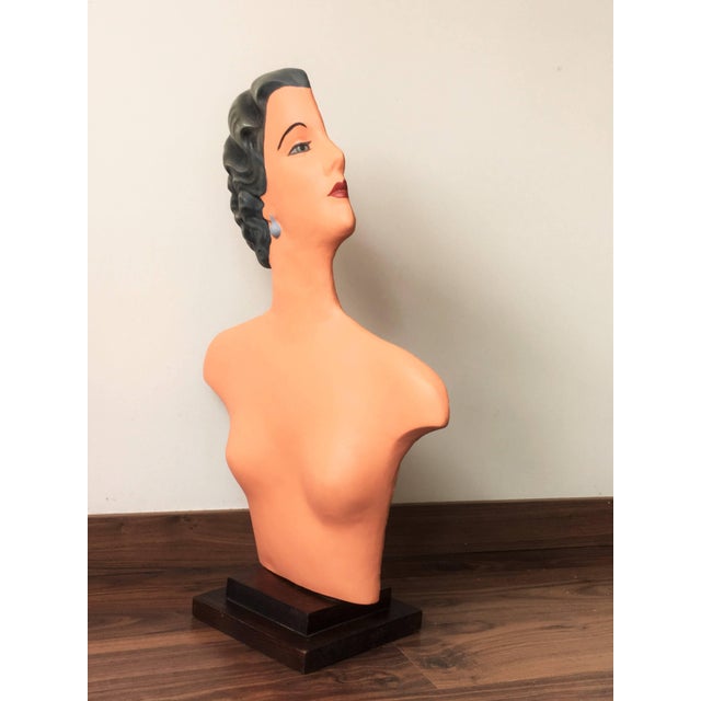 Early 20th Century Art Deco Plaster Bust Mannequin For Sale - Image 4 of 6