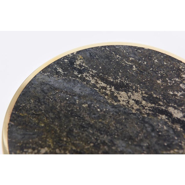 Brass Vintage Round Stone and Brass Norwegian Two Part Box, 1970's For Sale - Image 8 of 10